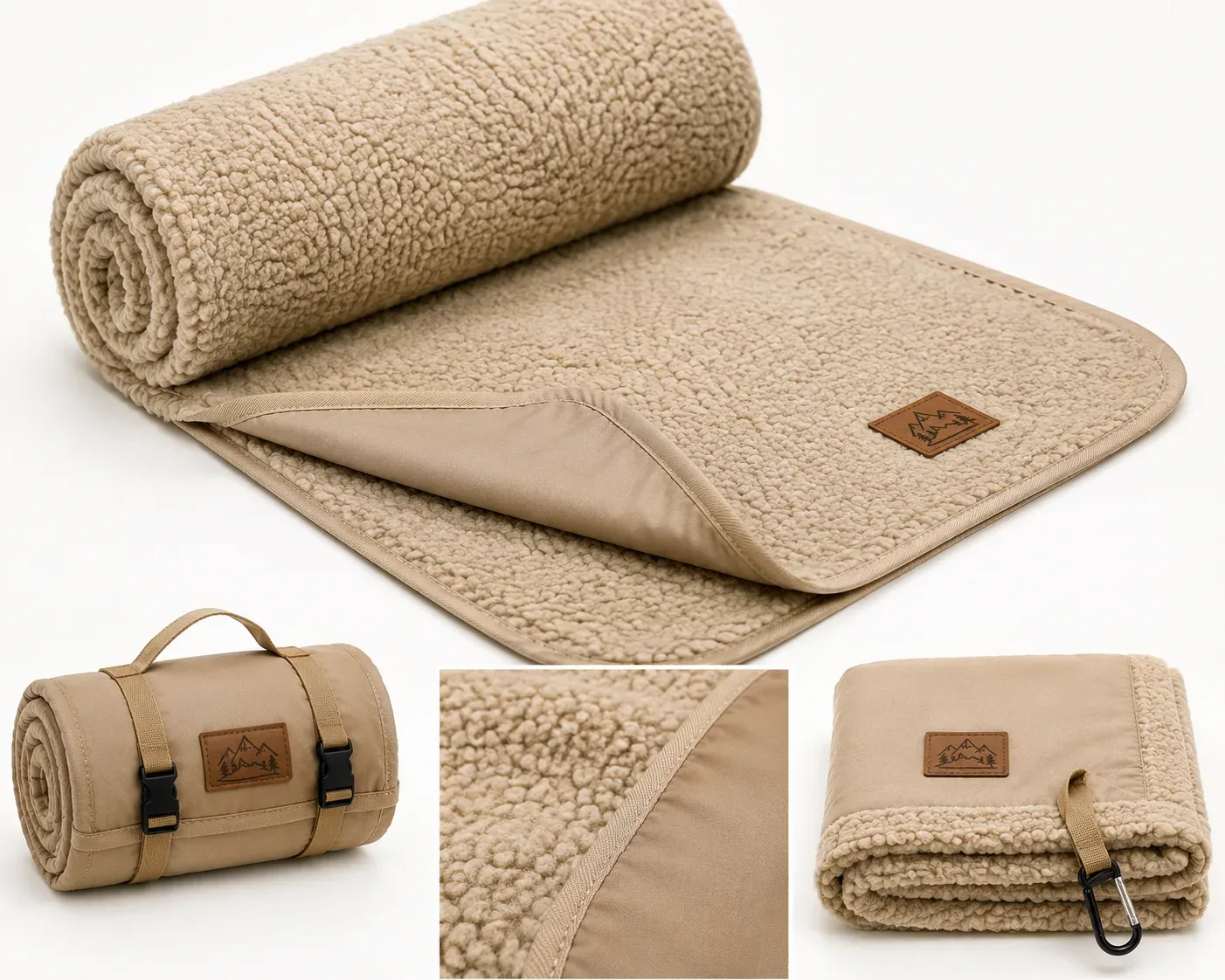 Sherpa Travel Blanket — Sand