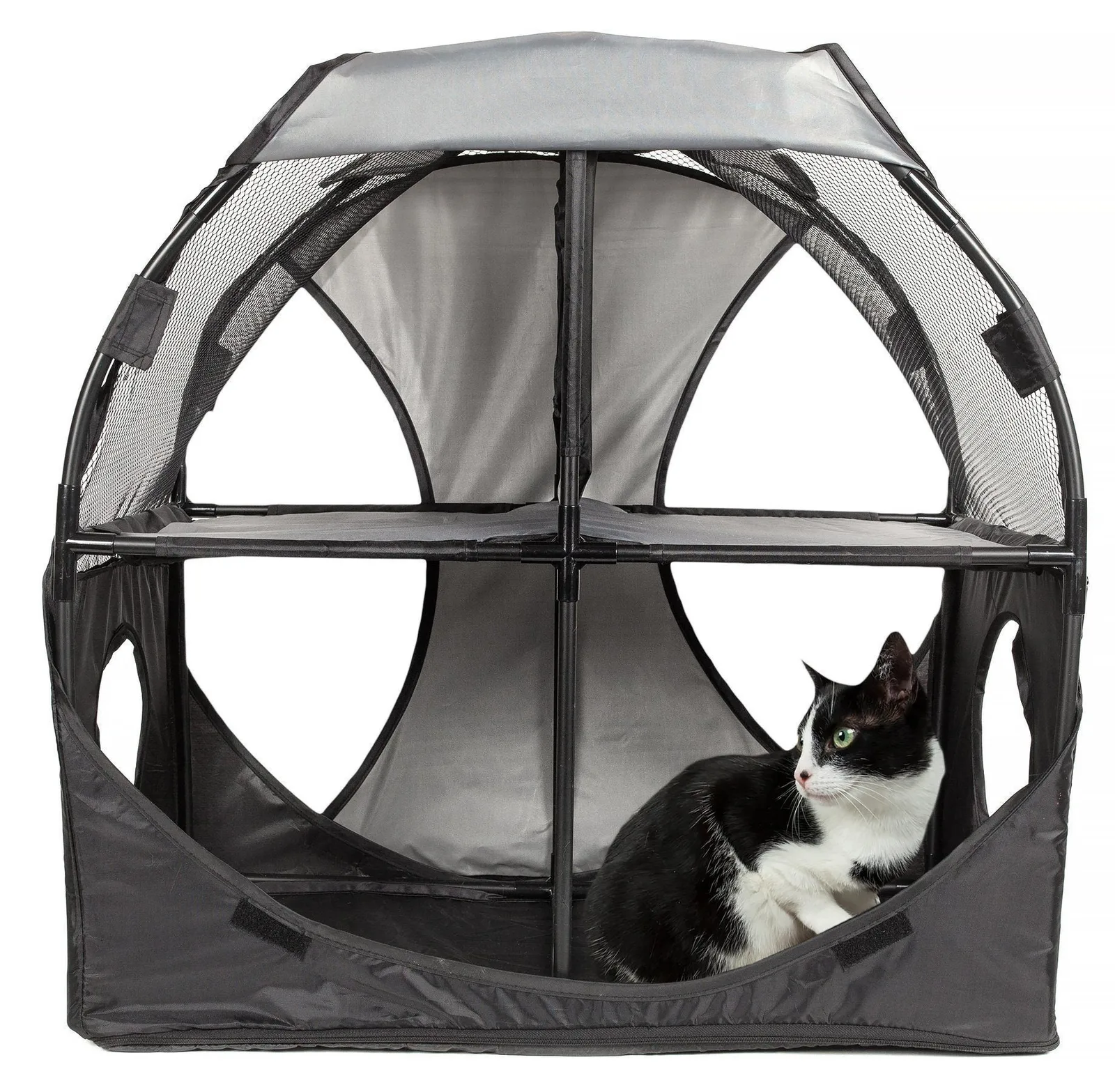 Pet Life Kitty Play Pop-Open Playhouse — Slate
