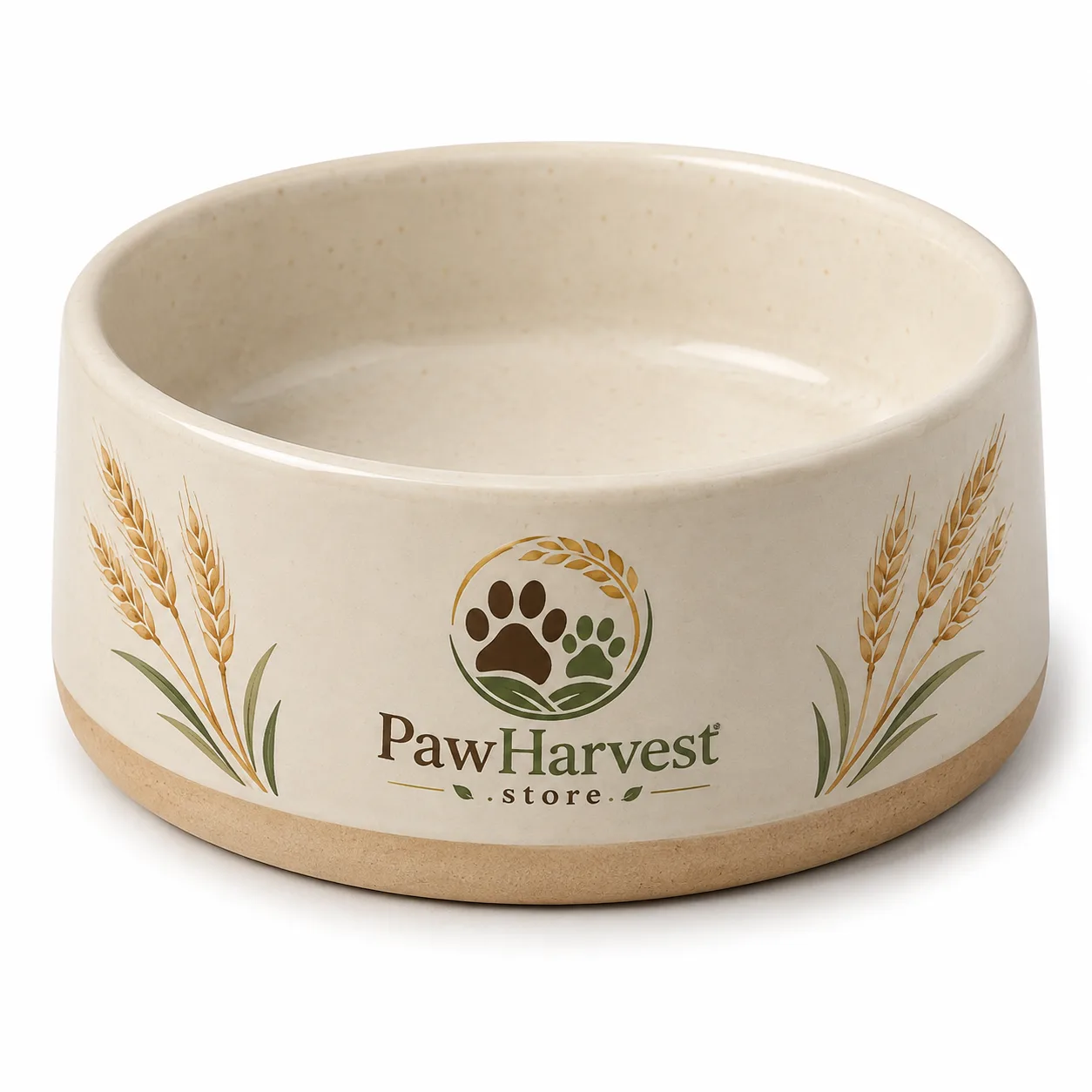 Harvest Wheat Ceramic Pet Bowl