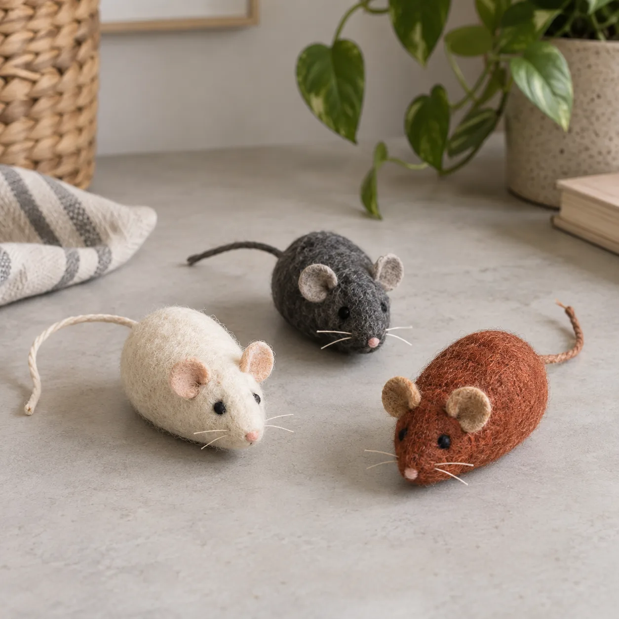 Felt Mouse Trio