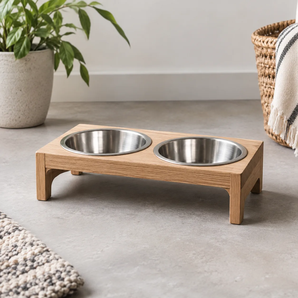 Twin Oak Bowl Stand